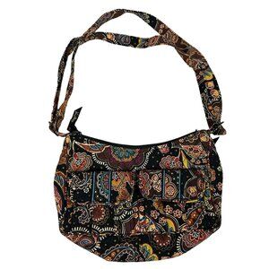Vera Bradley Paisley Shoulder Bag Adjustable Strap Zipper Closure Multi-Color